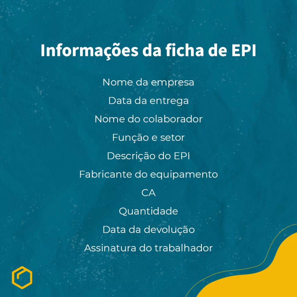 informações da ficha de epi